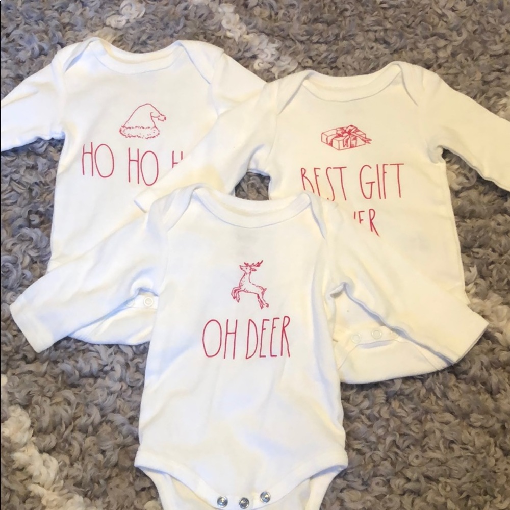 Rae dunn Christmas onesie set
